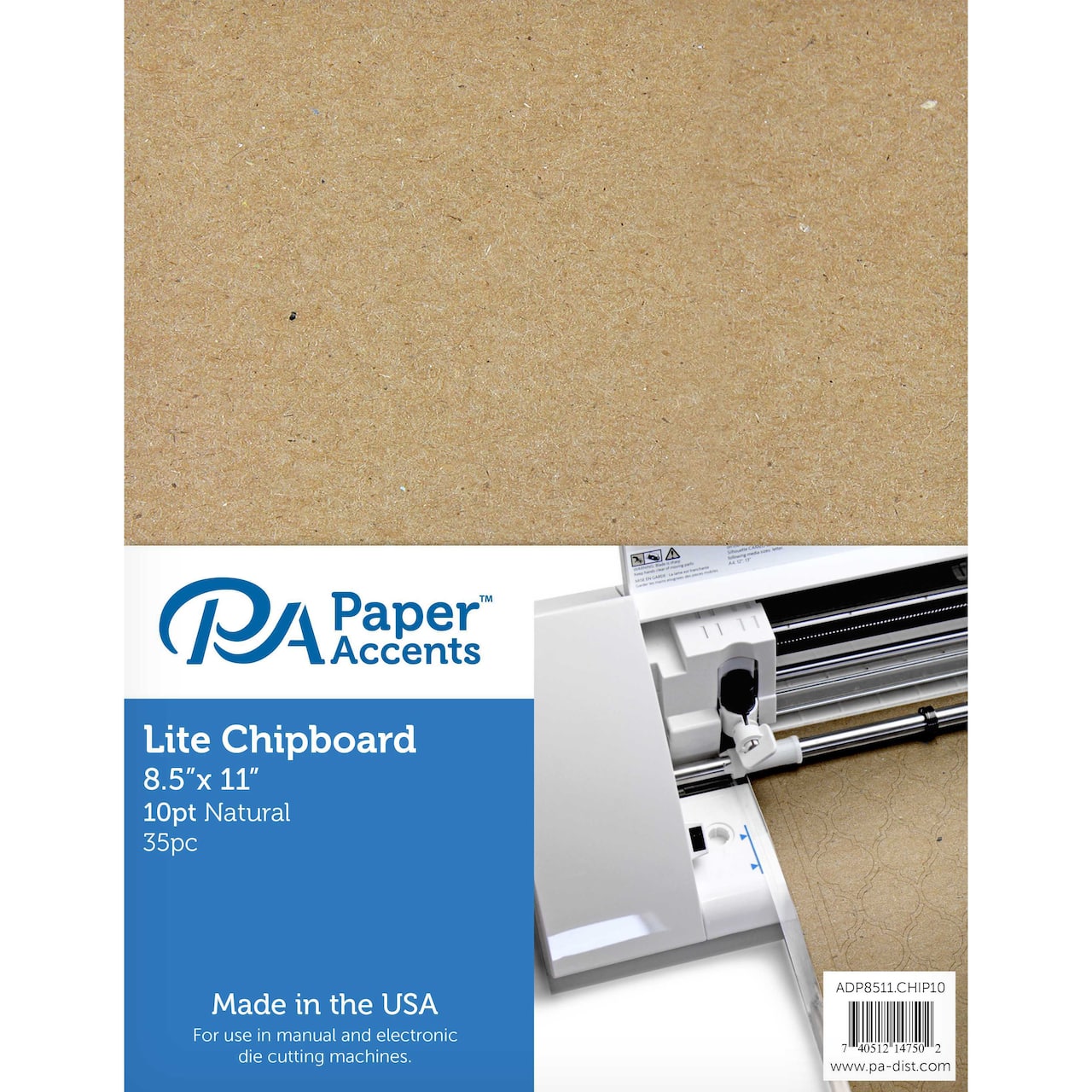 PA Paper™ Accents Natural 8.5 x 11 10pt. Lite Chipboard, 35 Sheets